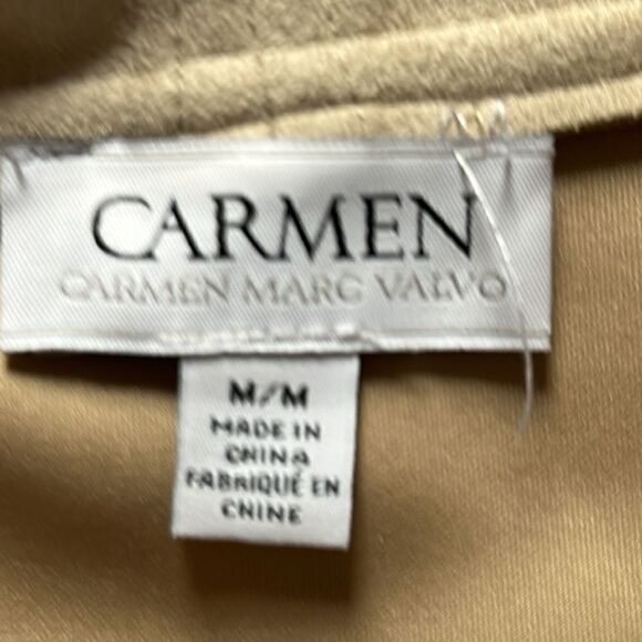 Carmen Marc Valvo Faux Suede Drape Moto Jacket! - Picture 7 of 13